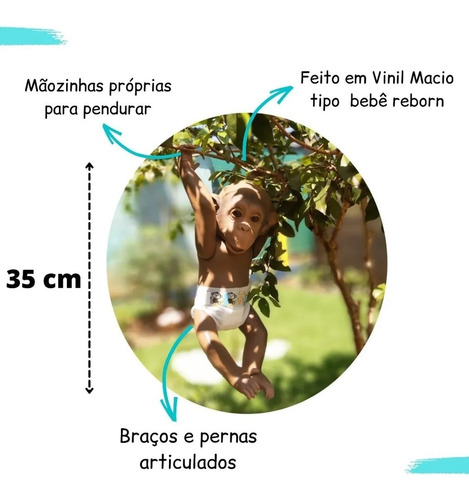 Boneco Bebê Macaco Little Caco Com Mamadeira Fralda E Banana