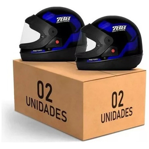 Kit Capacete Fechado Sm 788 Esportivo Unissex 2 Unidades Nfe