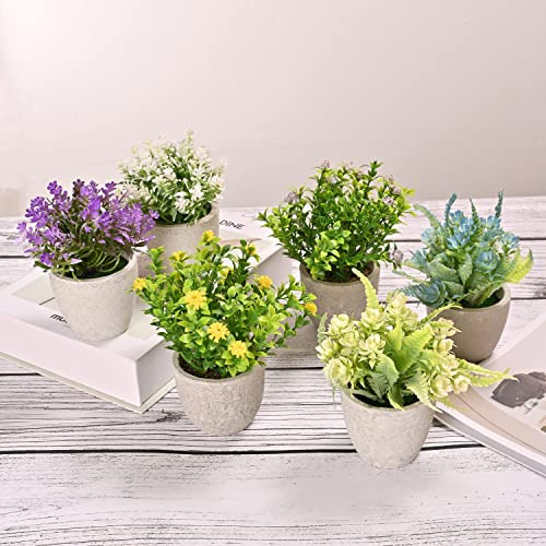 Conjunto De 6 Arreglos De Flores Artificiales En Maceta, Flo