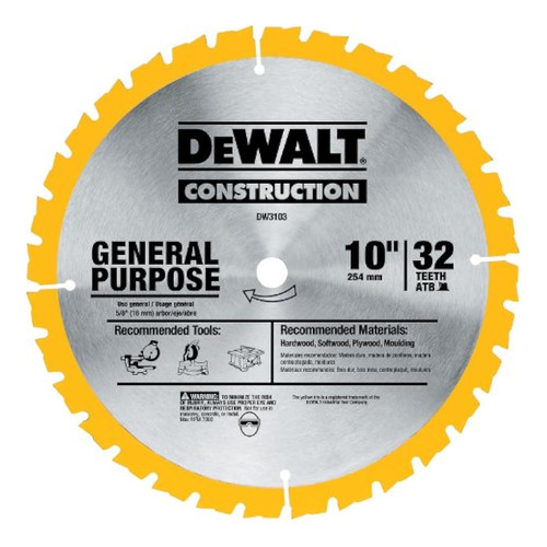 Dewalt Dw3103 Serie 20 Hoja De Sierra De Uso General Atb De 