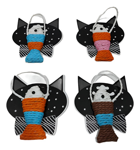 Juguete Para Gato Pescado De Cuerda Sisal 10 X 5 Cm Color Multicolor