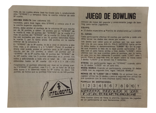 Antiguo Juego De Bowling Con Dados Retro Vintage Olivos Zwt
