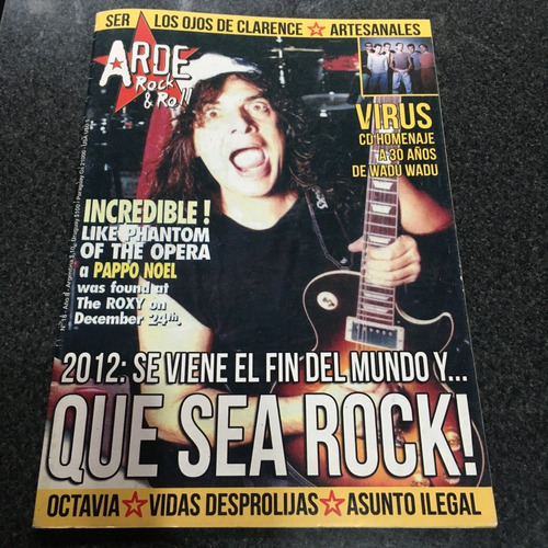 Revista Arde Rock & Roll N° 18  Pappo-villanos Ect  Exc Est
