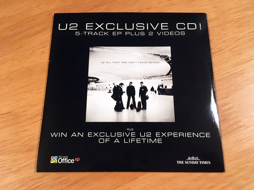 U2 The Sunday Times Exclusive Cd Ep Enhanced Promo Uk 2001 