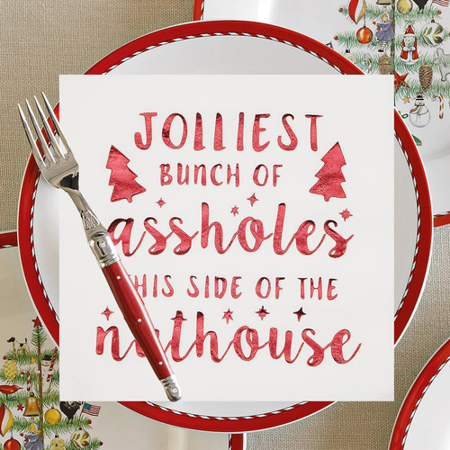Servilletas Jolliest Bunch Of Ahole, Servilleta Navidena...