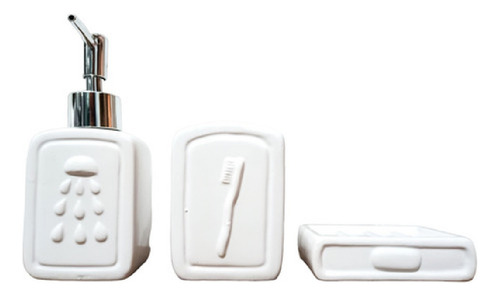 Kit Conjunto De Banheiro 3 Pçs Lavabo Branco