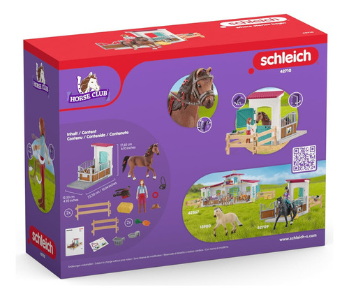 Conjunto De Brinquedos Schleich Horse Box Com Hannah & Cayen
