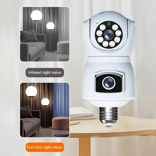 Câmera De Segurança Externa V380pro, Lâmpada E27 8mp