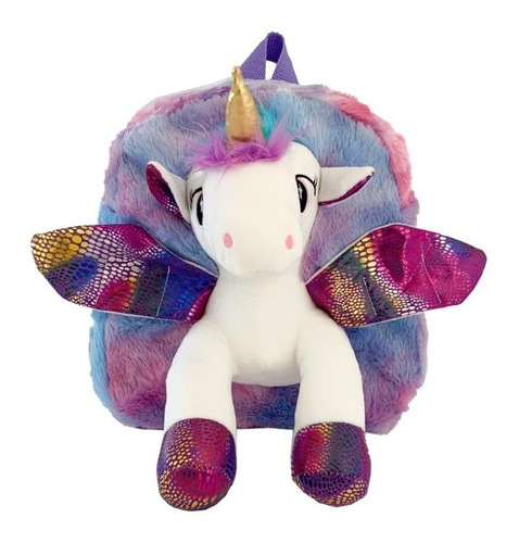 Mochila Unicornio 3d Peluda Para Niñas