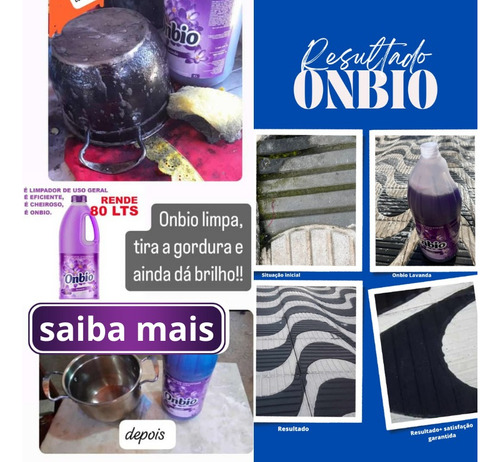 Kit 5 Frascos Onbio - Limpador De Uso Geral Rende 50 Litros