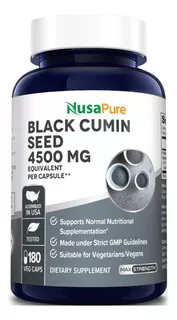 Semilla De Comino Negro 4500mg 180 Capsulas Nigella Sativa