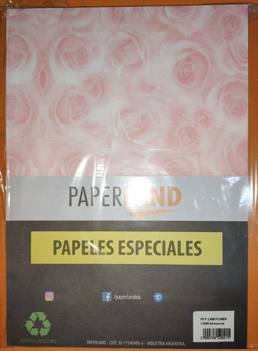 Hojas Papel Paperland A4 176g Flores Rosa X25