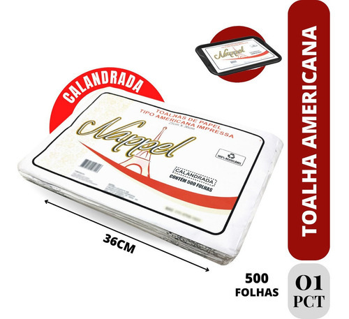 Toalha De Papel Americana Estampada C/500 Folhas 1 Pct Full