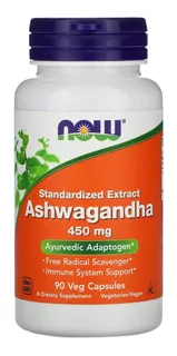 Ashwagandha 450mg Now Food 90 Capsulas Vence 07/2023 Sellado