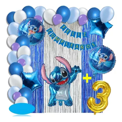 Juego de 45 globos con licencia oficial de Disney Stitch, 45 piezas por  paquete, juego de globos de colores variados, globos de fiesta de colores  brillantes para cumpleaños, baby shower, suministros para