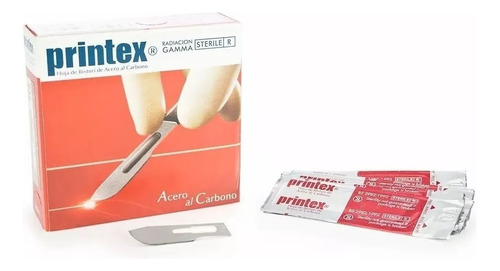 10 Hojas De Bisturí N°10 Printex Acero Carbono Dermaplaning