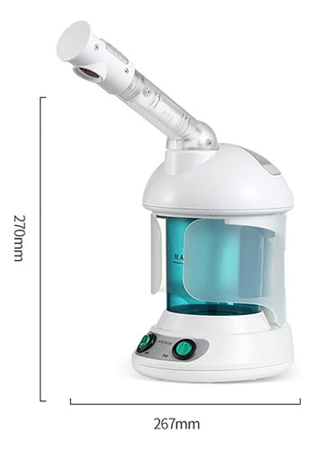 Vaporizador Facial Portatil Ozono Iones Limpieza Profesional Blanco