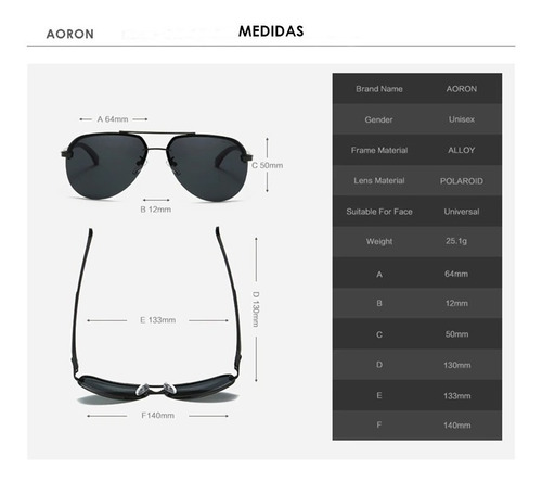 Gafas De Sol Hombre Piloto Aviador Polarizadas Filtro Uv400