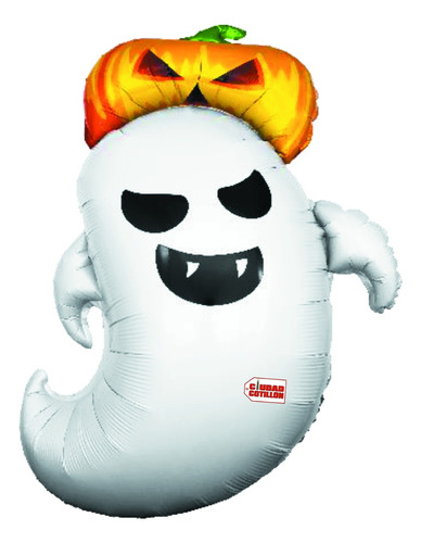 Globo Fantasma Calabaza Metalizada 63x82cm X1 Halloween - Cc