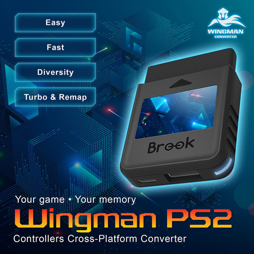 Conversor Brook Wingman A Ps2 De Controles Xb Ps5 Ps4 Ps3 Ne