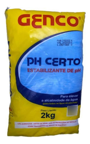 Ph Certo Genco Elevador De Alcalinidade Piscinas 2kg