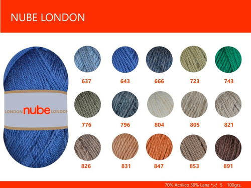 Imagen 3 de 6 de Hilado Nube London X 1 Ovillo - 100 Grs. Por Color