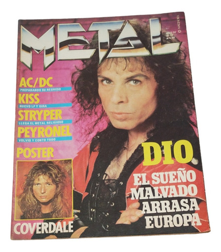 Revista Metal Nº 76 Dio Poster David Coverdale Kiss Acdc