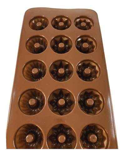 Molde De Silicon Para Chocolate Forma Rosquitas 15 Piezas