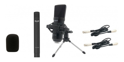 Set 2 Micrófonos Cad Condenser Gxl1800 Sp Grabacion/vivo Xlr Color Negro