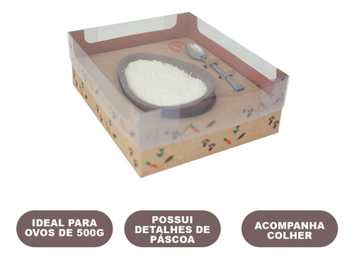 Caixa Ovo De Colher Encanto 500g Kraft C/10 Ideia Páscoa