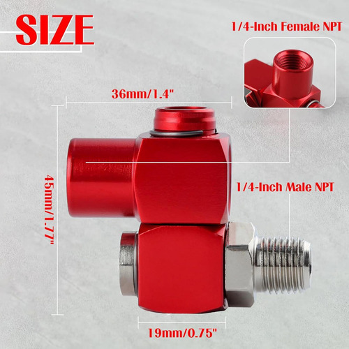 Conector Pneumático Mangueira Giratória Conetor Vermelho
