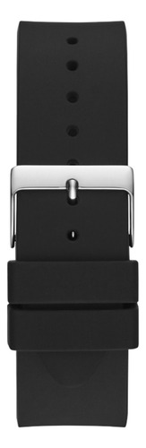 Reloj Guess Idol Para Caballero Correa Negro Bisel Plateado Fondo Azul