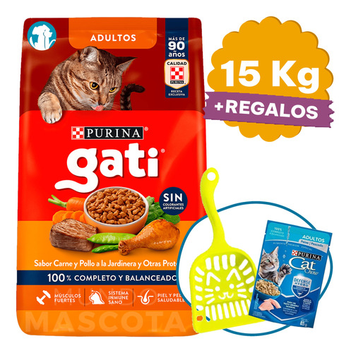 Comida Gato Adulto Purina Gati 15 Kg + Envío Gratis