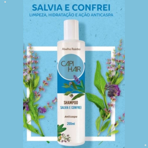 Shampoo Salvia Confrei Caspa Coceira Capi Hair Abelha Rainha