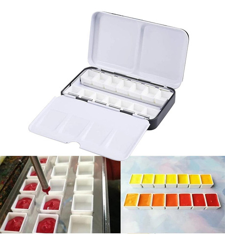 . Paleta De Lata De Acuarela Vacía, Caja De Almacenamiento