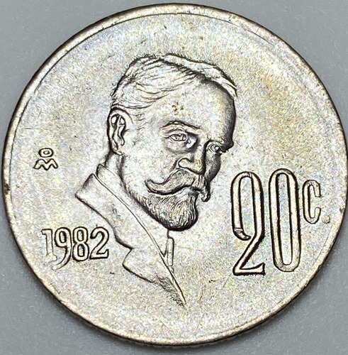 Mex14205 México 20 Centavos 1982 Au-unc Ayff