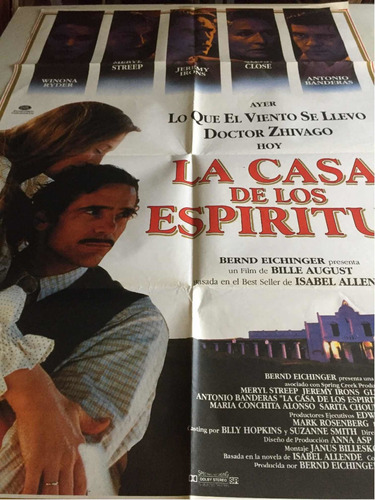 Poster La Casa De Los Espiritus Con Jeremy Irons Original