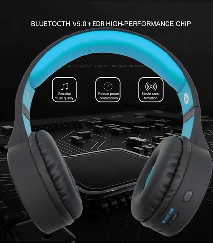 Fone De Ouvido Estéreo Sem Fio Extra Bass Bluetooth Azul