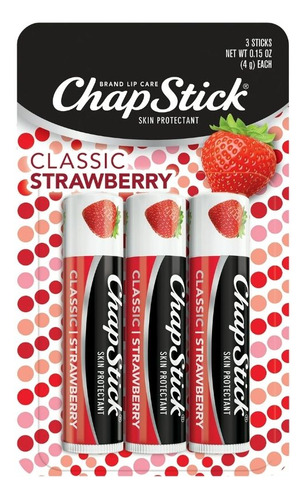 Bálsamo Labial Chapstick Fresa - Packx3