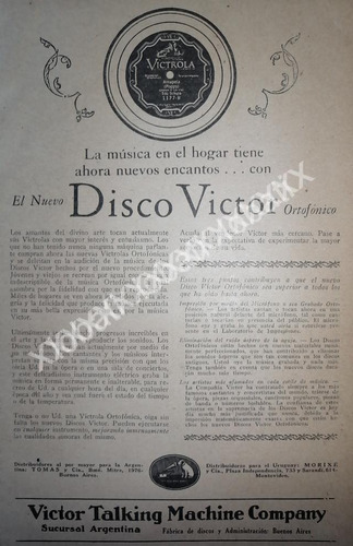 Cartel Retro Los Nuevos Discos Victor 1926 /186