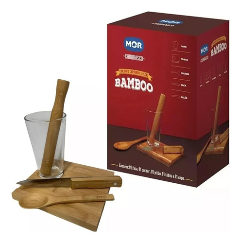 Kit Conjunto Caipirinha 5 Pçs Bamboo - Mor 3395