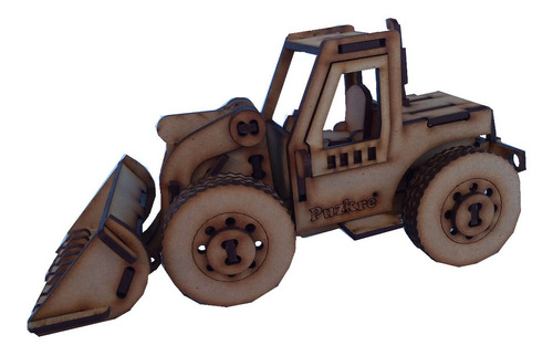 Armable Tridimenional Pala Cargador Payloader En Madera 