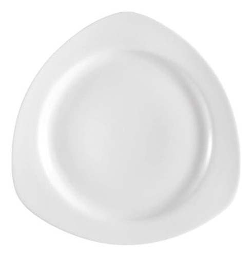 Platos Blanco Porcelana Alrededor En Triángulo