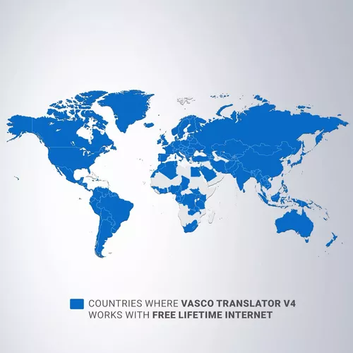  Dispositivo traductor de idiomas Vasco V4, 108 idiomas, Internet gratuito de por vida en casi 200 países
