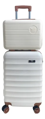 Kit Mala De Viagem Bordo Mão Pequena 10kg Abs Cadeado 360 Cor Bra...