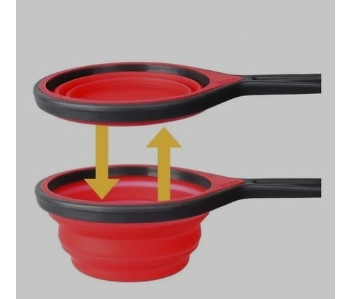 Imagen 4 de 5 de Juego De 4 Tazas Medidoras Plegables Y 4 Cucharas Silicona