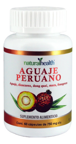 Imagen 1 de 1 de Aguaje Peruano 60 Cap Equilibrio Hormonal Y Piel Radiante Sabor Sin Sabor