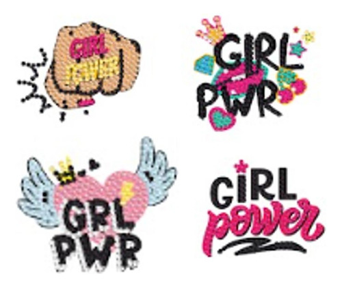 Sticker Pintura O Bordado Con Diamantes - Power Girl (4 Unid