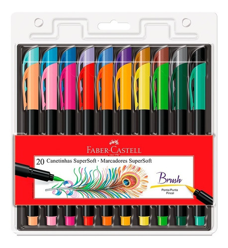 Bolígrafos Faber-Castell supersuaves con 20 colores