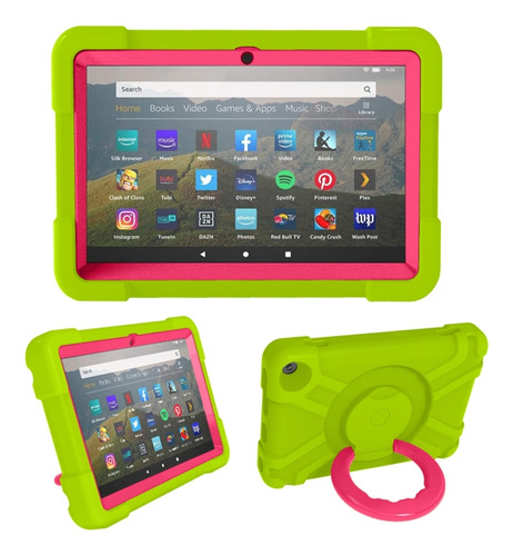 Vidrio Verde Y Rojo Rosa Para Pc Amazon Kindle Fire Hd8 (202